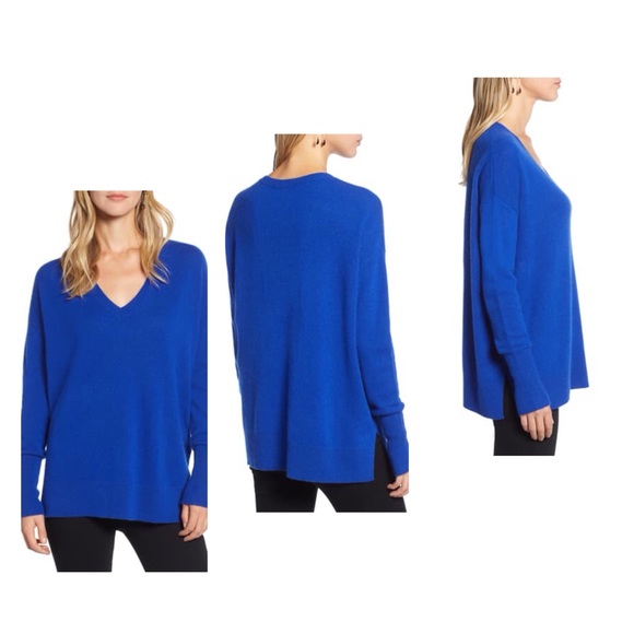 Halogen Sweaters - NEW! Halogen 100% cashmere relaxed v neck sweater